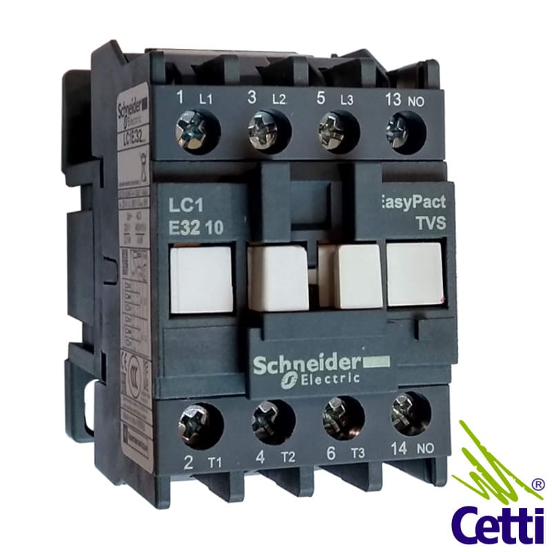 Contator Schneider Tripolar 32A 220VCA 1NA LC1E3210M7 Contator Schneider Tripolar 32A 220VCA 1NA LC1E3210M7