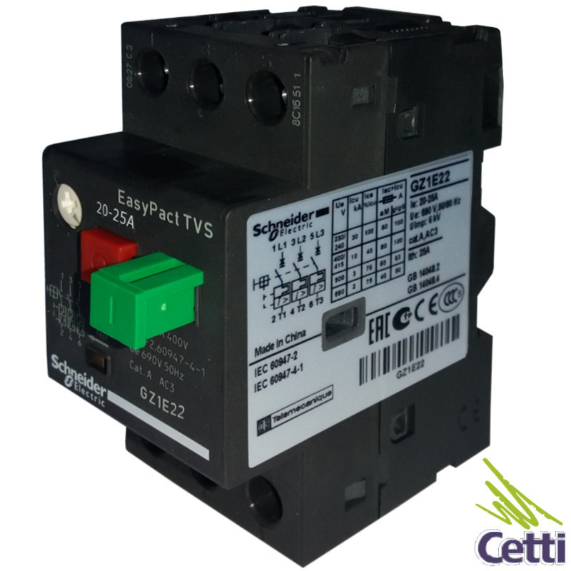 Disjuntor Motor Schneider Tripolar 20 a 25A GZ1E22