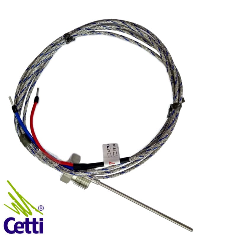 Termopar J 3mm X 100 mm Rosca BSP 1/2" Cabo Malha Metálica Termopar J 3mm X 100 mm Rosca BSP 1/2" Cabo Malha Metálica