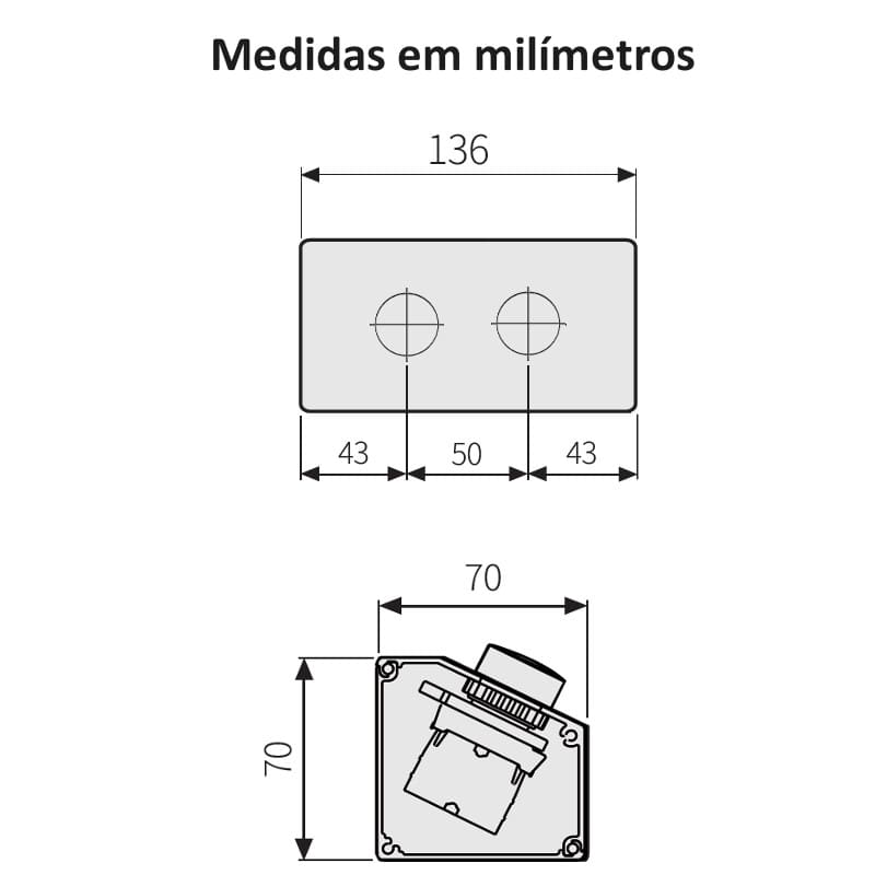 medidas-montagem-desenho-mecanico-caixa-botoeira-2-furos-22mm-autonics-sa-tb2 medidas-montagem-desenho-mecanico-caixa-botoeira-2-furos-22mm-autonics-sa-tb2