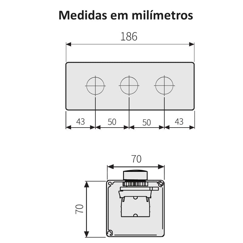 medidas-montagem-desenho-mecanico-caixa-botoeira-3-furos-22mm-autonics-sa-sb3 medidas-montagem-desenho-mecanico-caixa-botoeira-3-furos-22mm-autonics-sa-sb3