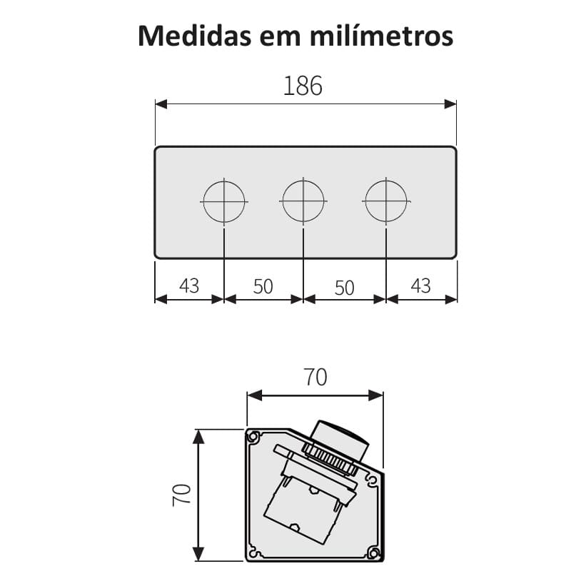 medidas-montagem-desenho-mecanico-caixa-botoeira-3-furos-22mm-autonics-sa-tb3 medidas-montagem-desenho-mecanico-caixa-botoeira-3-furos-22mm-autonics-sa-tb3