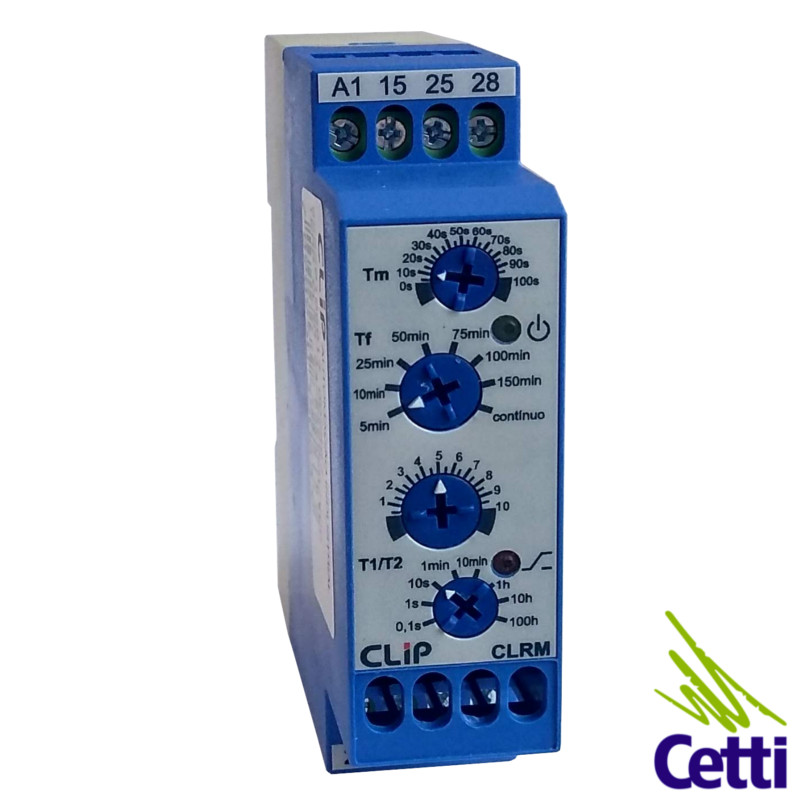 Relé Temporizador 24V a 240VCC CA Reversão CLRM Clip Relé Temporizador 24V a 240VCC CA Reversão CLRM Clip