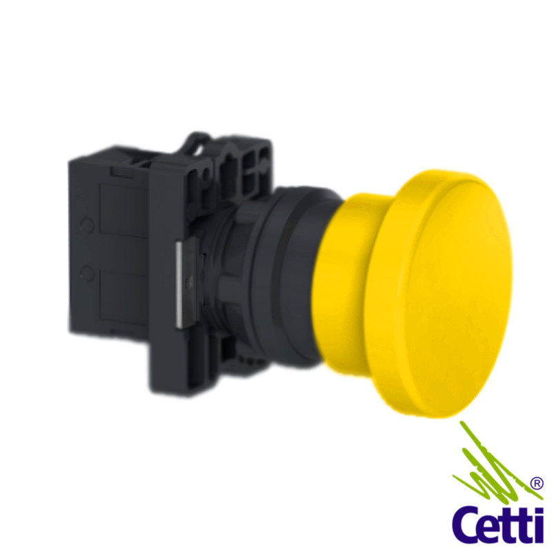 Botão de Comando Cogumelo Amarelo NA Schneider XA2EC51 Botão de Comando Cogumelo Amarelo NA Schneider XA2EC51