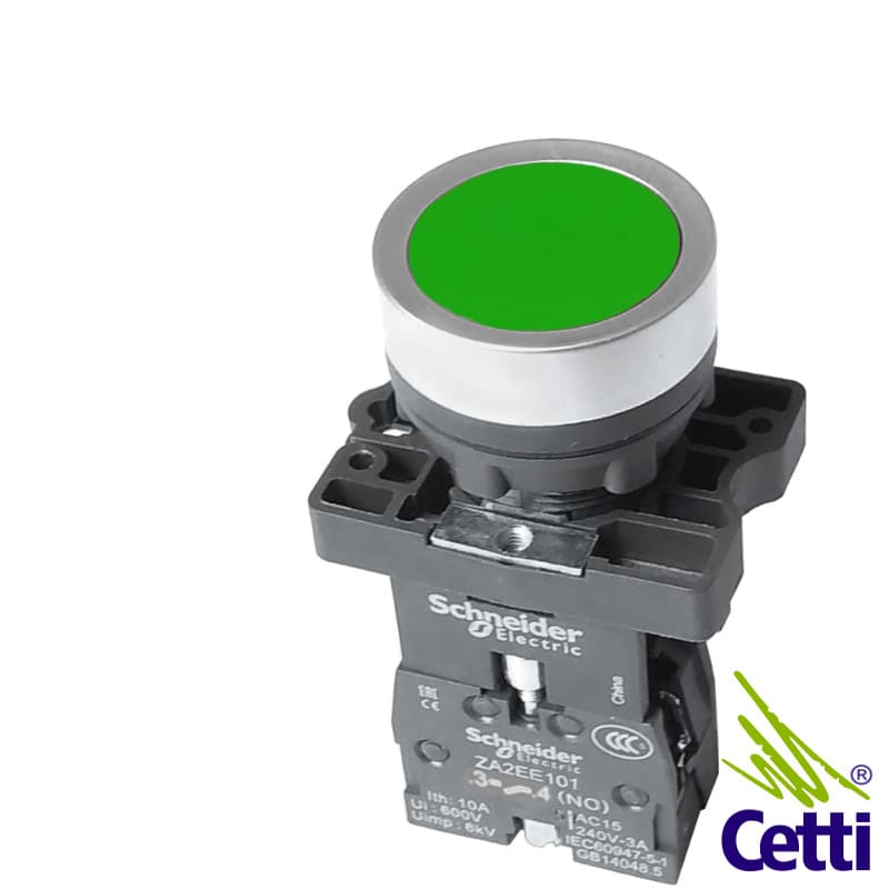 Botão de Comando com Retenção NA Verde Schneider XA2EH031 Botão de Comando com Retenção NA Verde Schneider XA2EH031