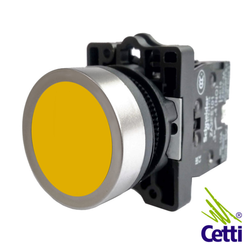 Botão de Comando NA Amarelo Redondo Schneider XA2EA51 Botão de Comando NA Amarelo Redondo Schneider XA2EA51