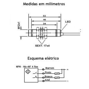 medidas-desenho-mecanico-sensor-indutivo-bhs-m12-faceado-24v-1na-npn-esquema-ligacao-eletrica