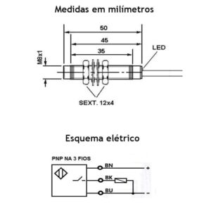 medidas-desenho-mecanico-sensor-indutivo-bhs-m8-nao-faceado-24v-pnp-1na-esquema-ligacao-eletrica