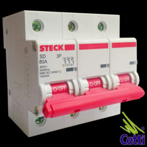 Disjuntor DIN Steck Tripolar 80A SD C80