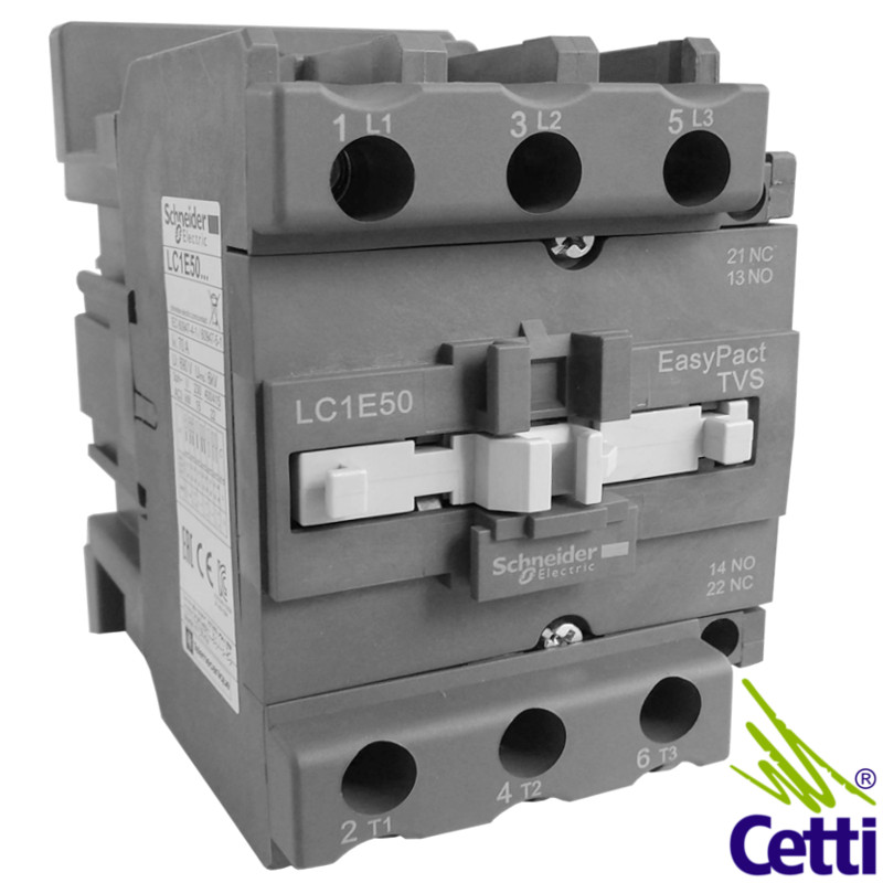 Contator Schneider 50A 110V Tripolar 1NA 1NF LC1E50F7 Contator Schneider 50A 110V Tripolar 1NA 1NF LC1E50F7