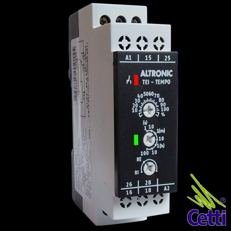 Relé Temporizador 24V a 240V Pulso e Retardo 100 Horas TEI 01-03 Relé Temporizador 24V a 240V Pulso e Retardo 100 Horas TEI 01-03