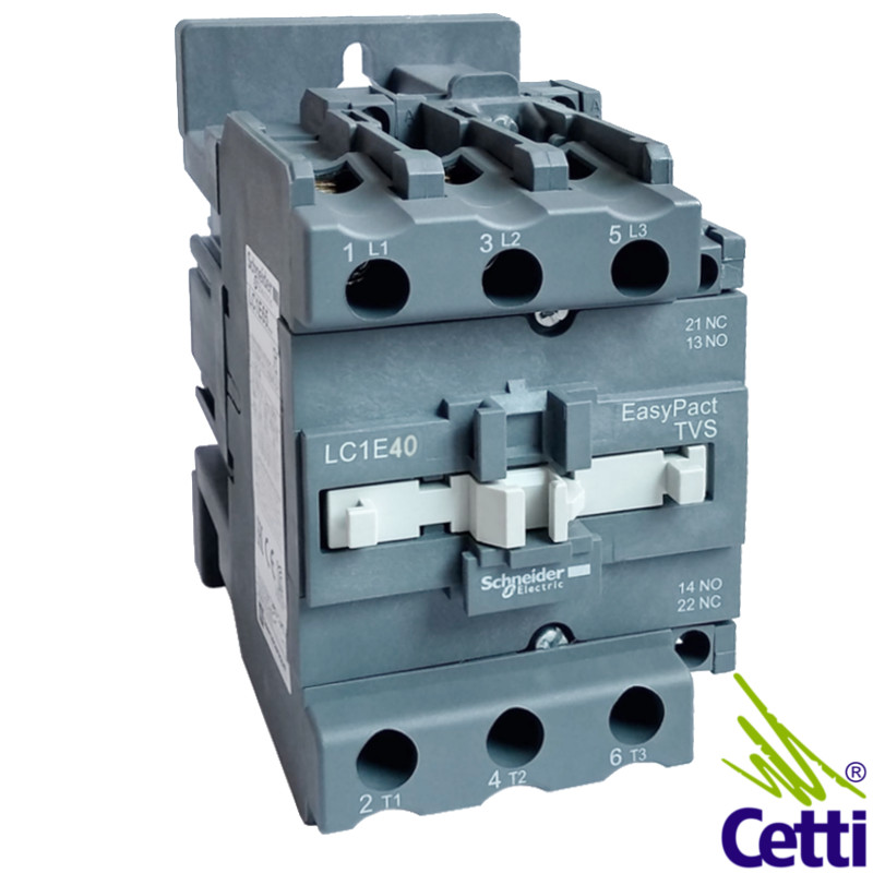 Contator Schneider 40A 220V Tripolar 1NA 1NF LC1E40M7 Contator Schneider 40A 220V Tripolar 1NA 1NF LC1E40M7
