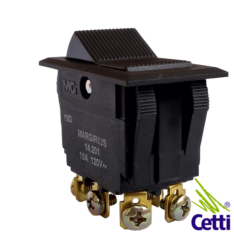 Chave Reversora Bipolar 15A 3 Posições Fixas MarGirius 14.201 MFT1FP1Q Chave Reversora Bipolar 15A 3 Posições Fixas MarGirius 14.201 MFT1FP1Q
