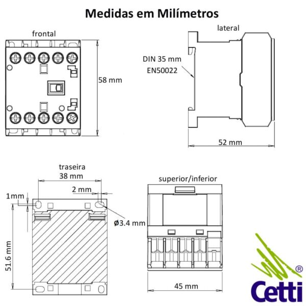 Mini Contator WEG 24V 12A Tripolar e 1 Contato Auxiliar NA CWC012-10 ...