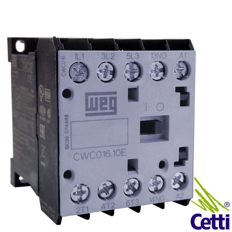 Mini Contator WEG 24VCC 16A Tripolar e 1 Contato Auxiliar NA CWC016-10-30C03 Mini Contator WEG 24VCC 16A Tripolar e 1 Contato Auxiliar NA CWC016-10-30C03