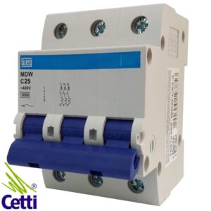 Cetti Materiais Elétricos 32 Disjuntor WEG Tripolar 25A MDW-C25-3