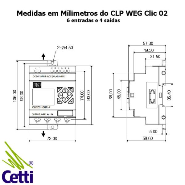 CLP WEG Clic 02 CLW-02/10HR-A - Cetti Materiais Elétricos