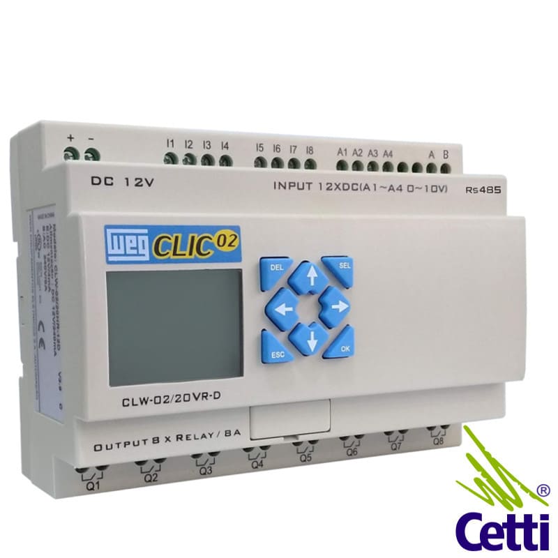 Controlador Lógico CLP WEG Clic 02 CLW-02/20VR-D 24VCC