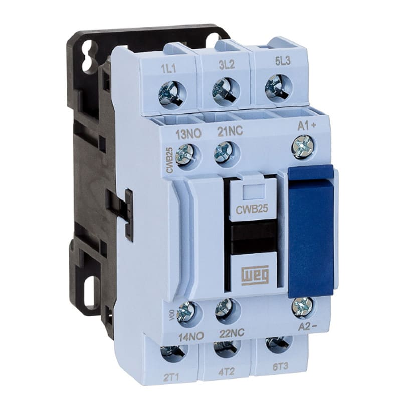Contator WEG Tripolar 25A 220V 1NA 1NF CWB25-11-30D23 Contator WEG Tripolar 25A 220V 1NA 1NF CWB25-11-30D23