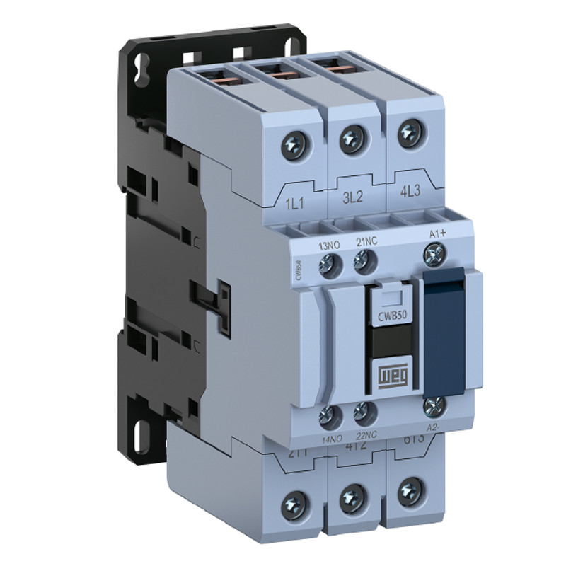 Contator WEG 50A 220V 1NA 1NF CWB50-11-30D23 Contator WEG 50A 220V 1NA 1NF CWB50-11-30D23