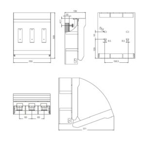 Cetti Materiais Elétricos 56 desenho-mecanico-seccionadora-weg-fsw630-3-medidas-montagem