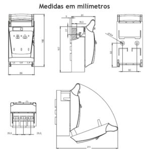 Cetti Materiais Elétricos 26 dessenho-mecanico-seccionadora-weg-fsw100-3-medidas-montagem