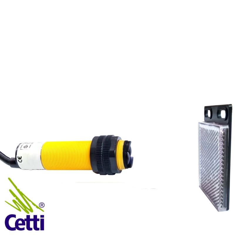 Sensor de Proximidade Óptico Retro Reflexivo 24V PNP 2m 1NA 1NF M18 G18-3B2PC Sensor de Proximidade Óptico Retro Reflexivo 24V PNP 2m 1NA 1NF M18 G18-3B2PC