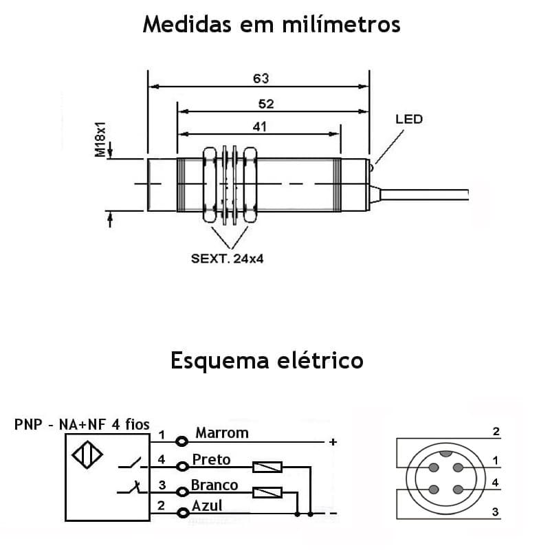 medidas-desenho-mecanico-sensor-indutivo-bhs-m18-faceado-24v-pnp-1na-1nf-conector-esquema-ligacao-eletrica medidas-desenho-mecanico-sensor-indutivo-bhs-m18-faceado-24v-pnp-1na-1nf-conector-esquema-ligacao-eletrica