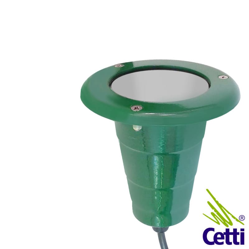 Luminária Balizador Embutido de Solo Verde Redondo para Dicróica Maxluz LS208VE
