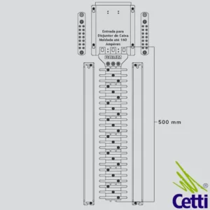 Cetti Materiais Elétricos 54 medida barramento brum 160A 48 polos 099.900.003
