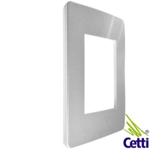 Placa 4x2 Schneider Orion Cosmic Grey 3 Módulos Cinza Alumínio Escovado S733103639