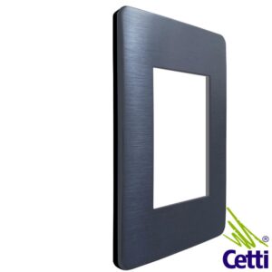 Placa 4x2 Schneider Orion 3 Módulos Alumínio Escovado Galaxy Black S733103769