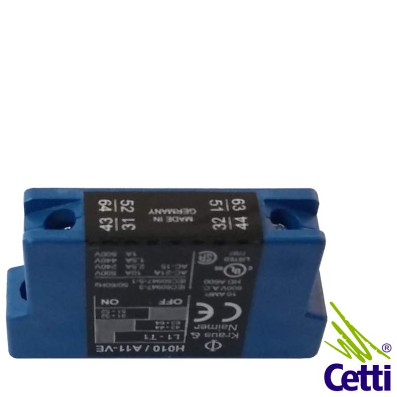 Bloco de Contato Auxiliar 1NA 1NF Kraus Naimer K0.H010.A11.VE Bloco de Contato Auxiliar 1NA 1NF Kraus Naimer K0.H010.A11.VE