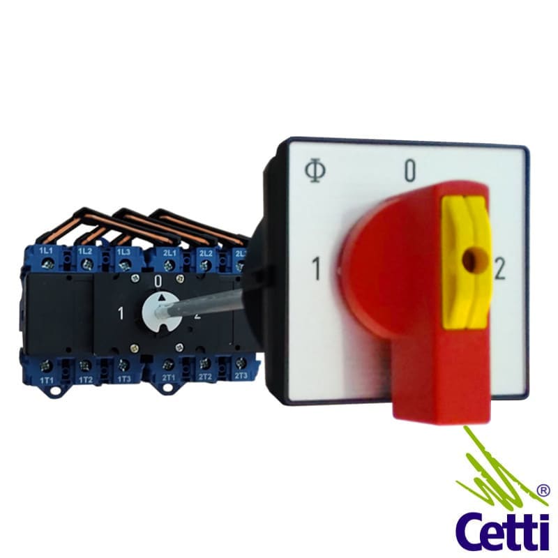 Chave de Transferência Tripolar 100A com Eixo Prolongador Kraus Naimer KG100.K900.BRA501.VE Chave de Transferência Tripolar 100A com Eixo Prolongador Kraus Naimer KG100.K900.BRA501.VE