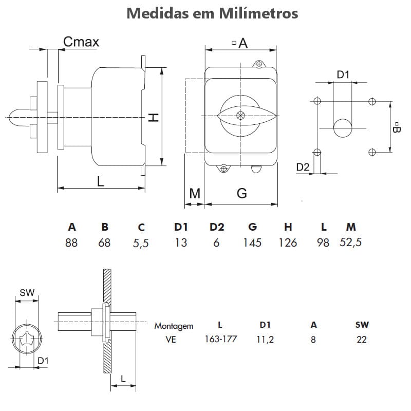 medidas-montagem-chave-liga-desliga-250a-kraus-naimer-kg-eixo-prolongado-desenho-mecanico medidas-montagem-chave-liga-desliga-250a-kraus-naimer-kg-eixo-prolongado-desenho-mecanico