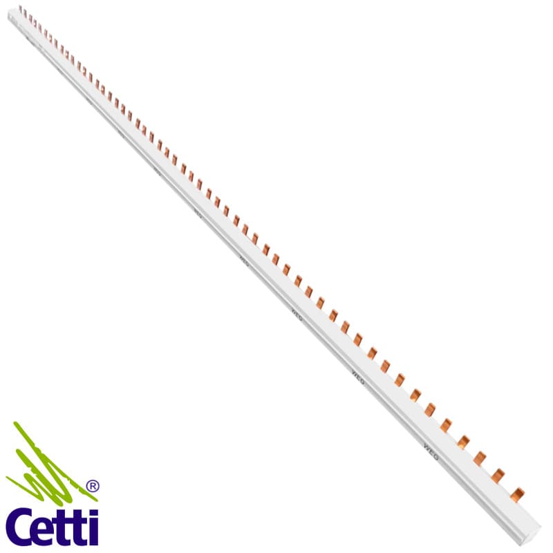 Barramento de Cobre Tipo Pente para Distribuição Monofásica até 100A com 54 Polos BR1-54 WEG Barramento de Cobre Tipo Pente para Distribuição Monofásica até 100A com 54 Polos BR1-54 WEG