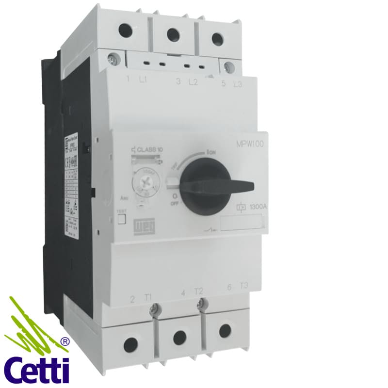 Disjuntor Motor WEG de 80 a 100A Tripolar MPW100-3-U100 Disjuntor Motor WEG de 80 a 100A Tripolar MPW100-3-U100