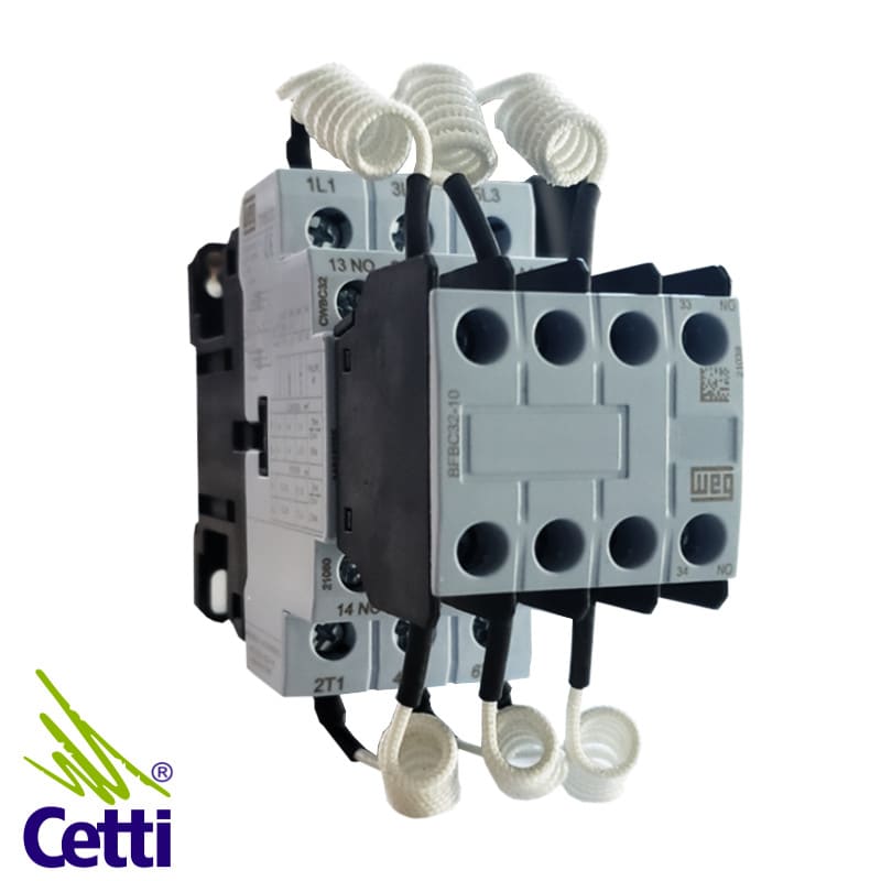 Contator para Banco de Capacitores 35A 220V WEG CWBC32-21-30D23 Contator para Banco de Capacitores 35A 220V WEG CWBC32-21-30D23