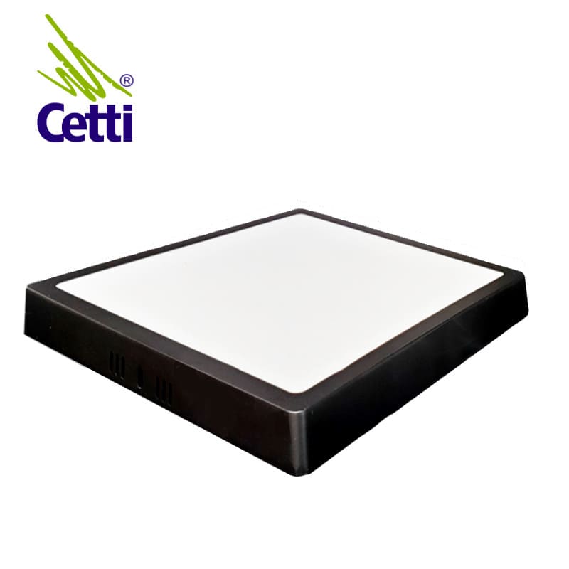 Luminária LED de Sobrepor 24W Quadrada Preta com Luz Neutra