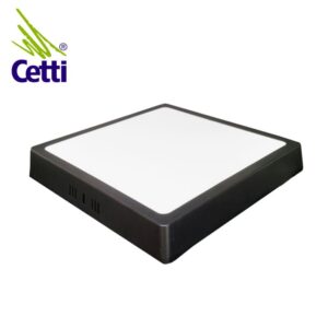 Cetti Materiais Elétricos 36 Luminária LED de Sobrepor 24W Quadrada Preta com Luz Branca Intensa