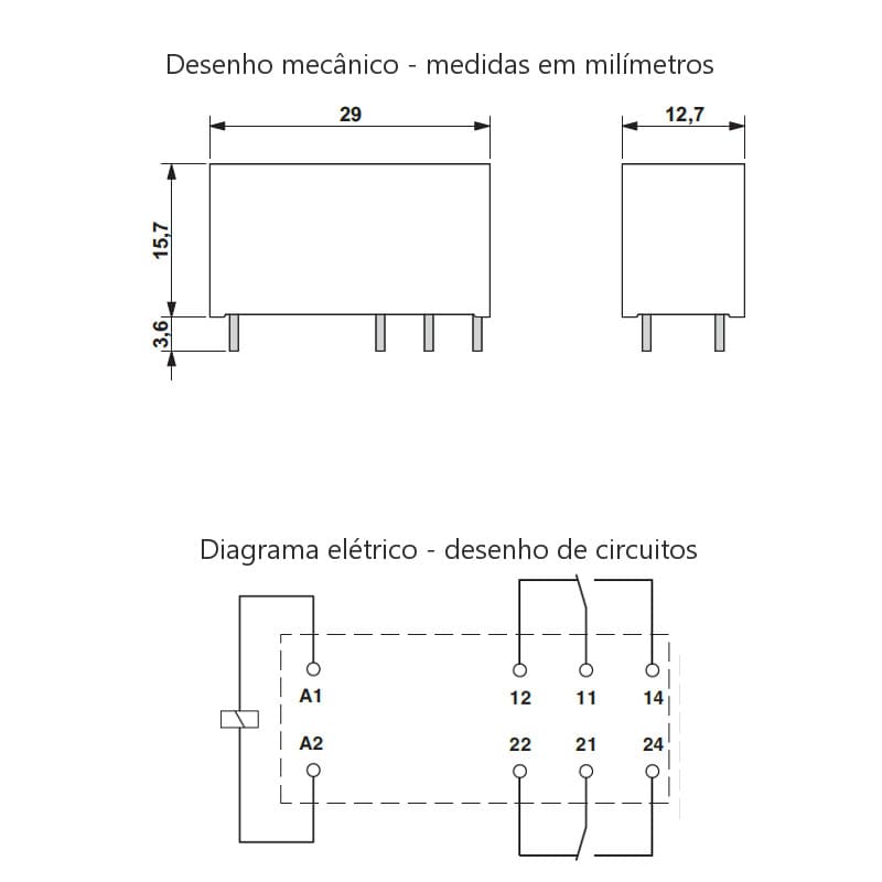 desenho-mecanico-medidas-montagem-e-esquema-eletrico-rele-auxiliar-phoenix-contact desenho-mecanico-medidas-montagem-e-esquema-eletrico-rele-auxiliar-phoenix-contact