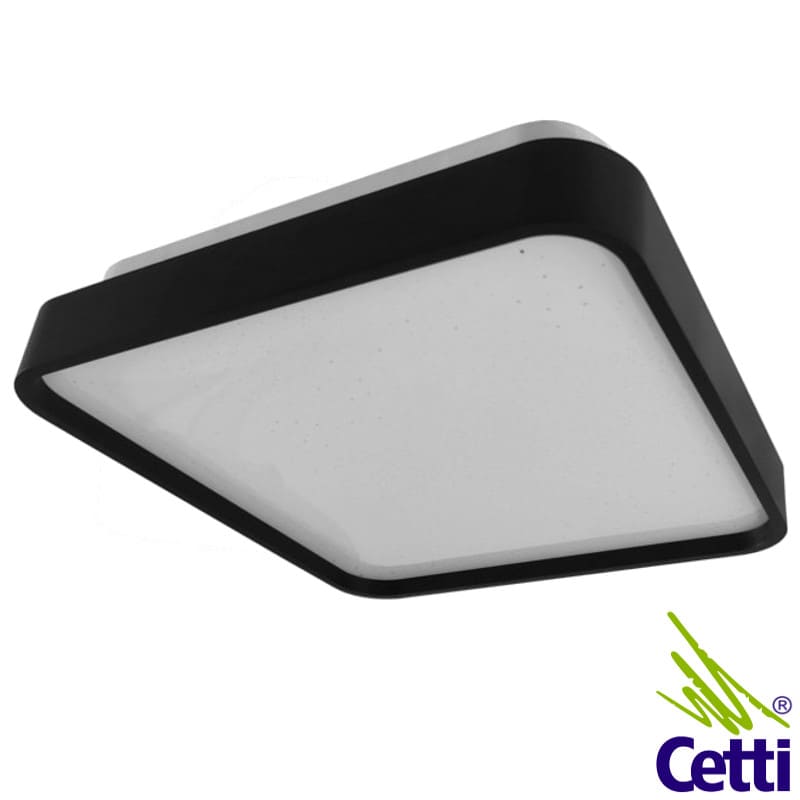 Luminária de Sobrepor Plafon LED Preto Quadrado 24W Luz 6500K Opus Black