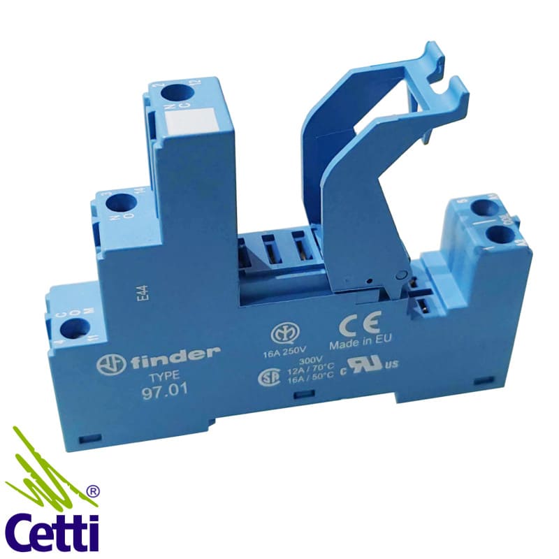 Base para Relé Auxiliar de 3 Pinos 250V 16A Finder 97.01 Base para Relé Auxiliar de 3 Pinos 250V 16A Finder 97.01