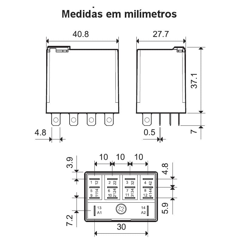 medidas-desenho-mecanico-rele-finder-56-34-9-220-0000-220vdc-12a-4na-nf medidas-desenho-mecanico-rele-finder-56-34-9-220-0000-220vdc-12a-4na-nf
