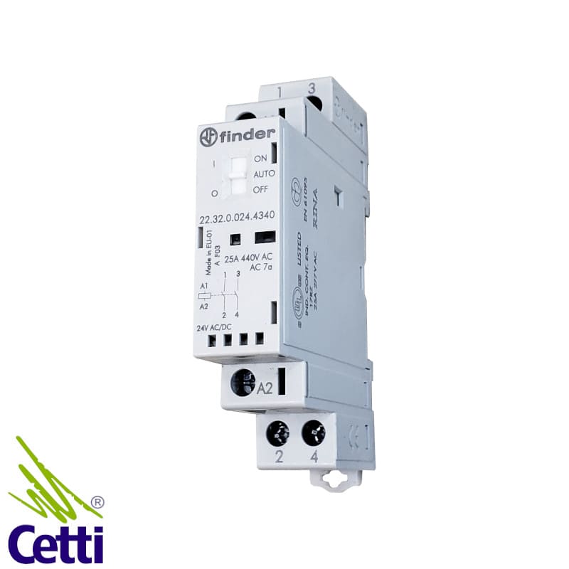 Contator Bipolar 24V 25A 2NA Finder 22.32.0.024.4340 Contator Bipolar 24V 25A 2NA Finder 22.32.0.024.4340