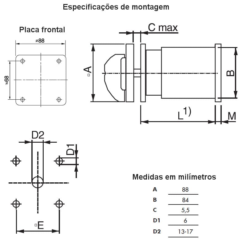 medidas-montagem-desenho-mecanico-chave-reversora-motor-kraus-naimer-c80-a401-600-e medidas-montagem-desenho-mecanico-chave-reversora-motor-kraus-naimer-c80-a401-600-e