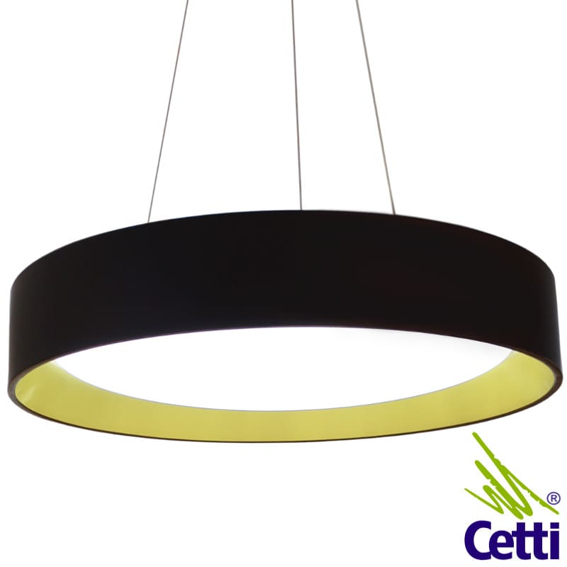 Lustre Pendente/ Plafon de Sobrepor LED Preto e Dourado Hevvy Esme LY-8802L PT+DR