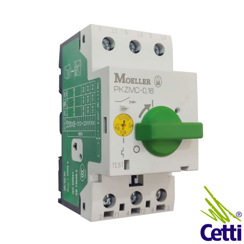 Disjuntor Motor Moeller de 0,1 a 0,16A Tripolar PKZMC-0,16