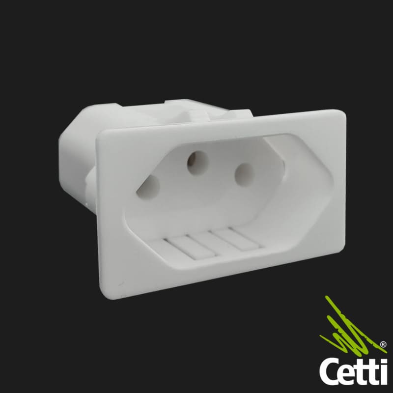Tomada de Energia Branca para Caixa de Tomada de Mesa e Móveis 10A 250V QTMOV QM 99633.10