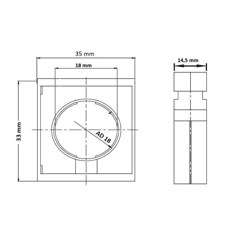 medidas-instalacao-abracadeira-pg13-5-para-conduite-externo-ad18-cinza-desenho-mecanico medidas-instalacao-abracadeira-pg13-5-para-conduite-externo-ad18-cinza-desenho-mecanico
